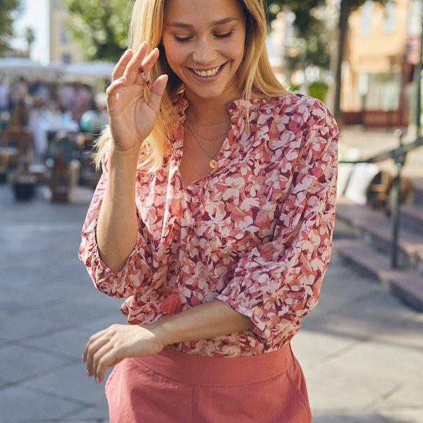 Zen Ethic Top Mia Sormiou 100% Coton - Rose