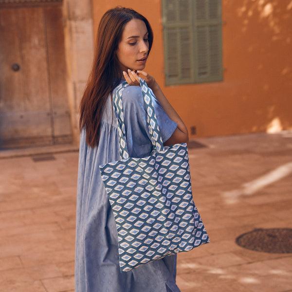 Zen Ethic Tote Bag La Baume 100% Coton BIO - Bleu