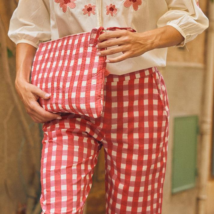 zen ethic Trousse ordi A4 Prado 100% coton bio - Rose