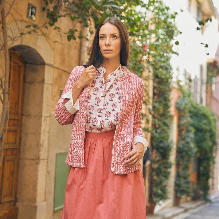 zen ethic Veste jaya Madrague 100% coton BIO - Rose