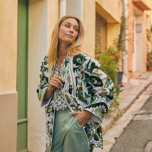 Zen Ethic Veste Maelis Brodées 100% Coton BIO - Vert