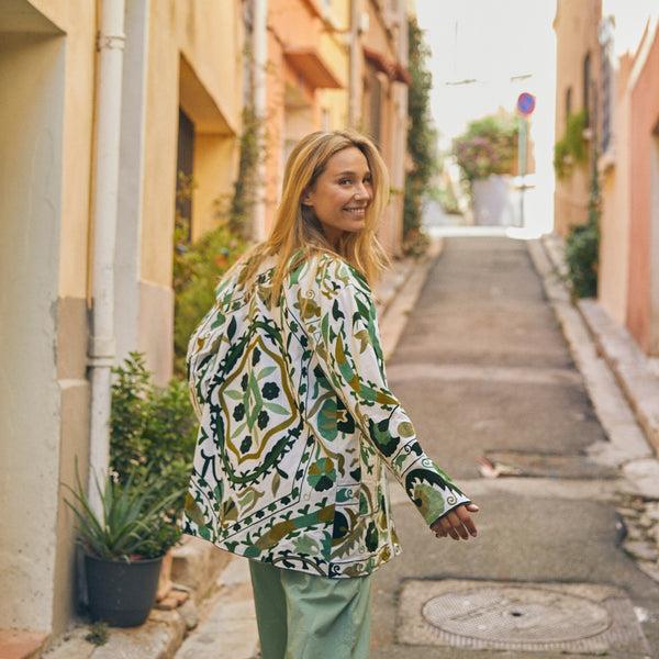 Zen Ethic Veste Maelis Brodées 100% Coton BIO - Vert