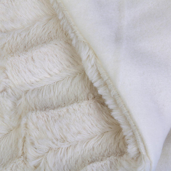Zenpur Plaid Blanc Luxueux En Imitation Fourrure Avec Anse