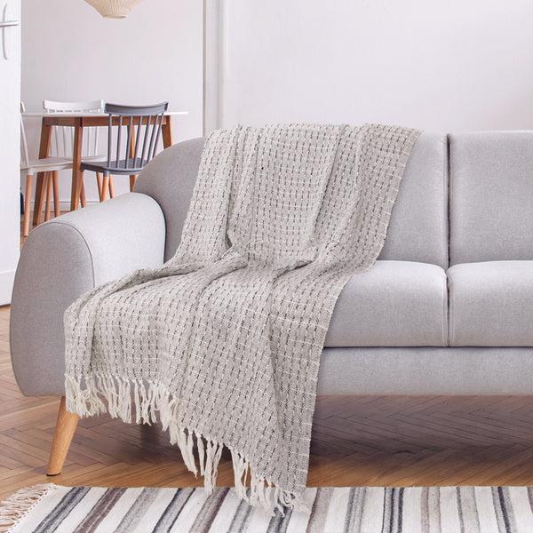 Zenpur Plaid Ethnique à Motif Pointillé - Jeté D'Artisanat