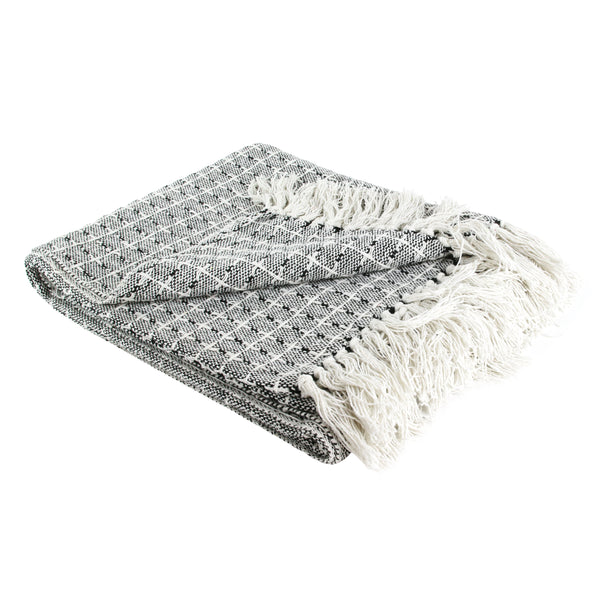 Zenpur Plaid Ethnique à Motif Pointillé - Jeté D'Artisanat