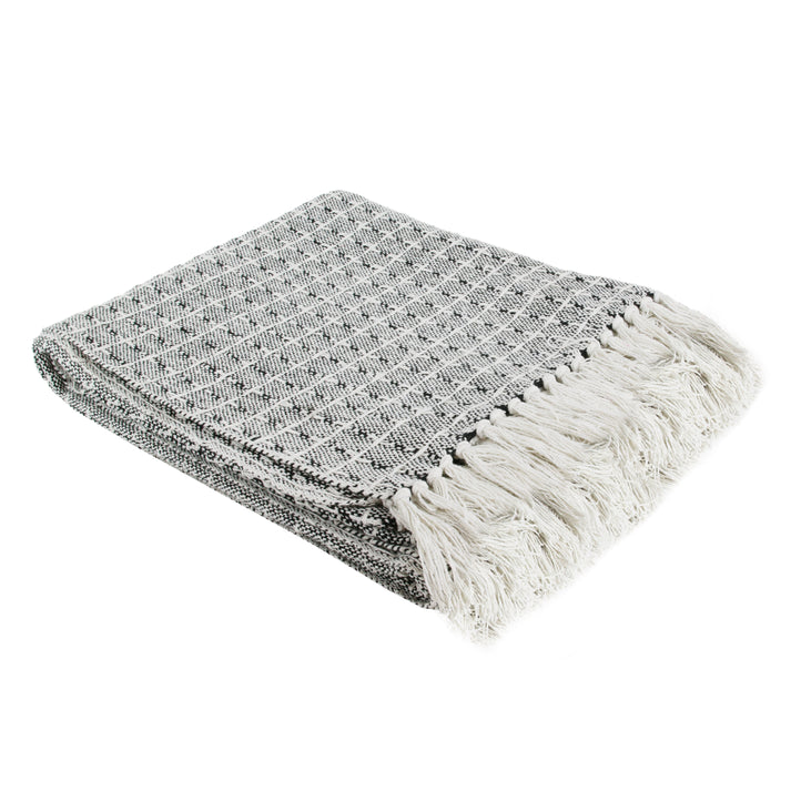 zenpur Plaid Ethnique à Motif Pointillé - Jeté d'Artisanat