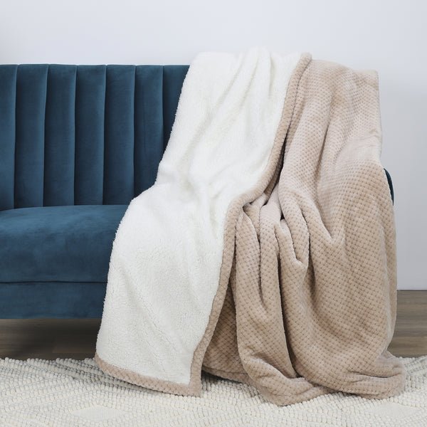 Zenpur Plaid Nid Abeille Beige Sherpa Xxl 180X220Cm A