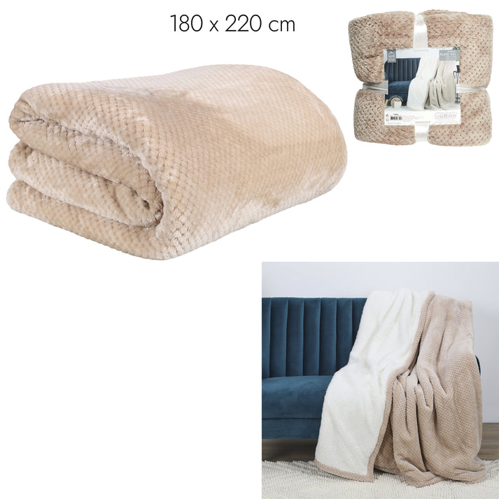 zenpur Plaid Nid Abeille Beige Sherpa Xxl 180X220Cm A