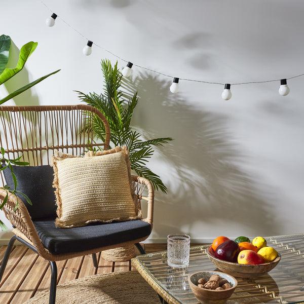 Zenpur Coussin En Raphia Naturel Déhoussable