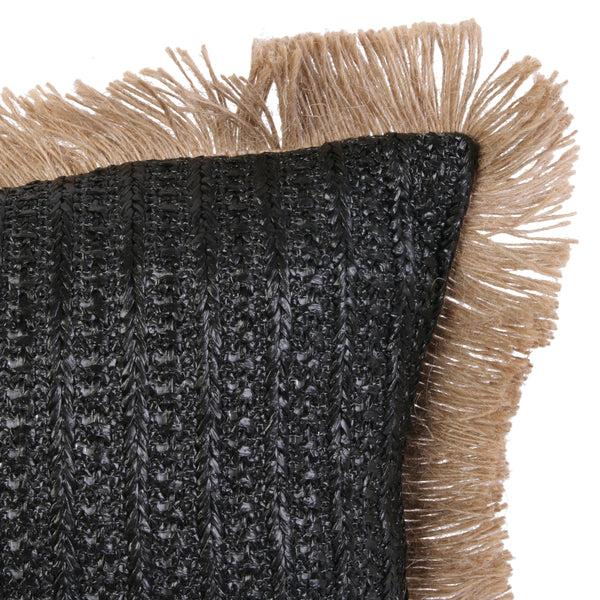 Zenpur Coussin En Raphia Noir