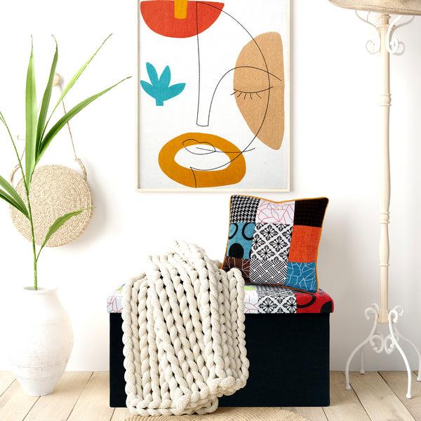 Zenpur Coussin Patchwork Déhoussable