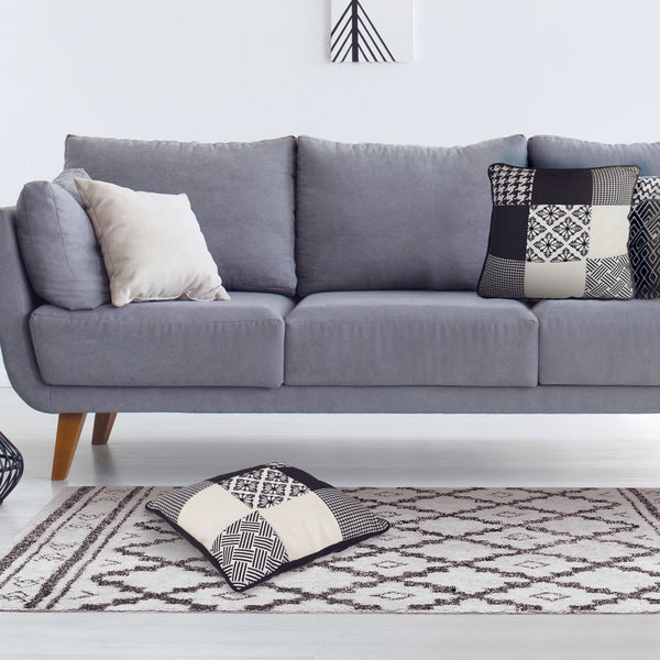 Zenpur Coussin Patchwork Noir Et Blanc