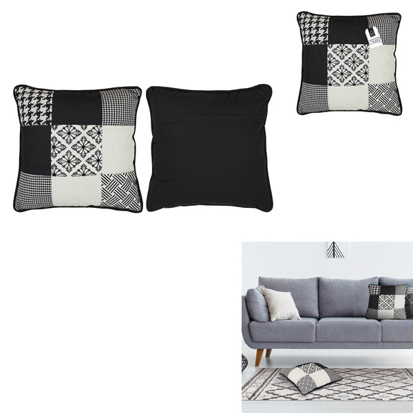 Zenpur Coussin Patchwork Noir Et Blanc