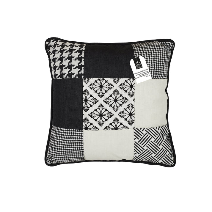 zenpur Coussin Patchwork Noir et Blanc zenpur Coussin Patchwork Noir et Blanc