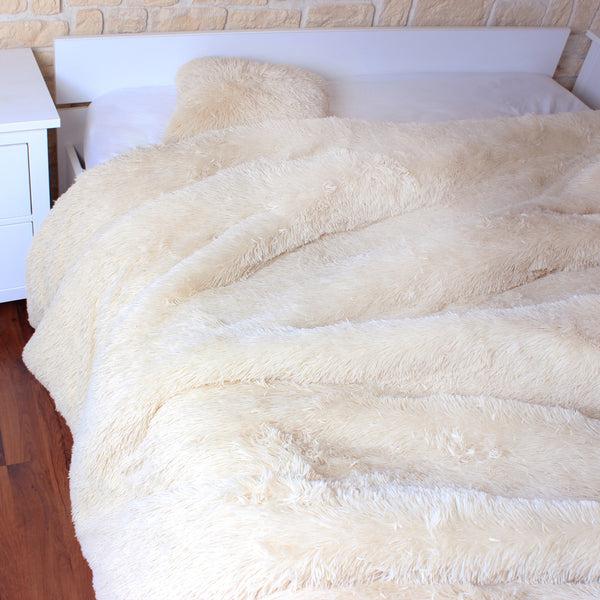Zenpur Couvre Lit Poils Longs Beige 220X240Cm