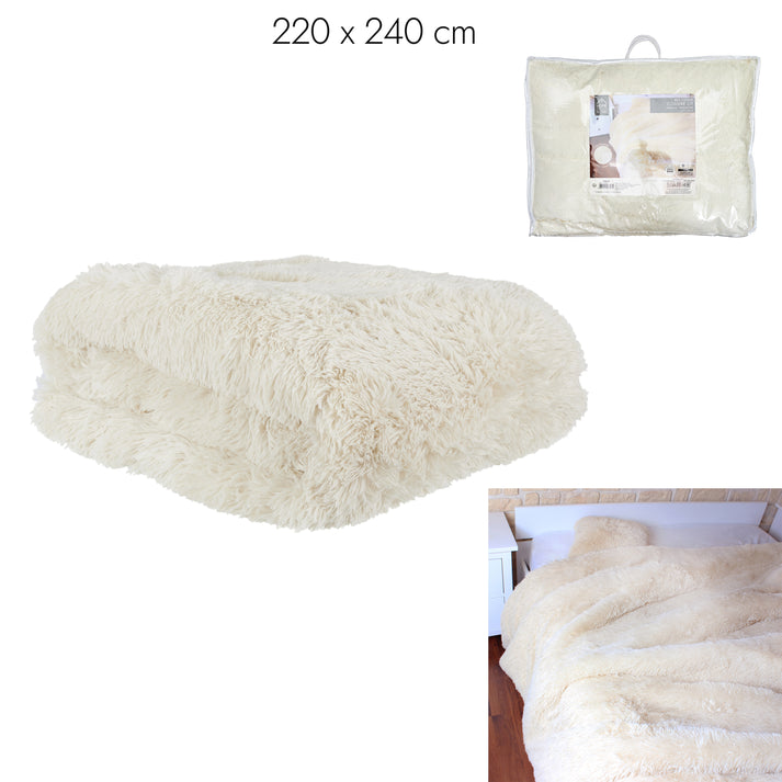 zenpur Couvre Lit Poils Longs Beige 220X240Cm