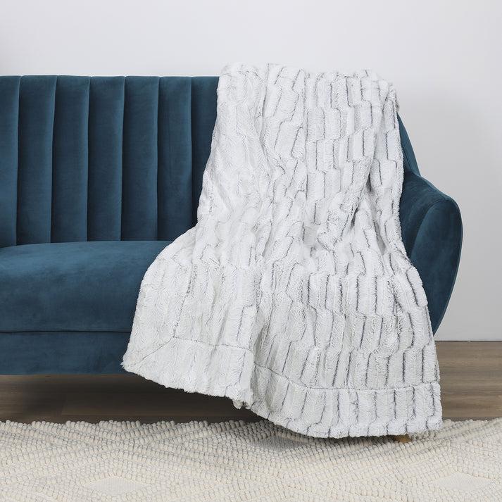 zenpur Plaid à Carreaux en Imitation Fourrure