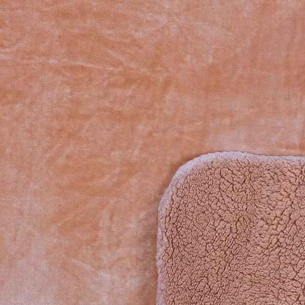 Zenpur Plaid Doux En Flanelle Sherpa Couleur Pêche