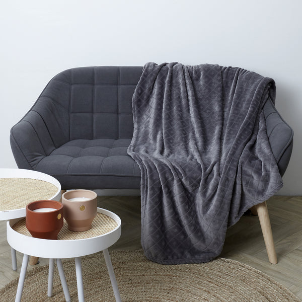 Zenpur Plaid Embosse Gris 140X200Cm