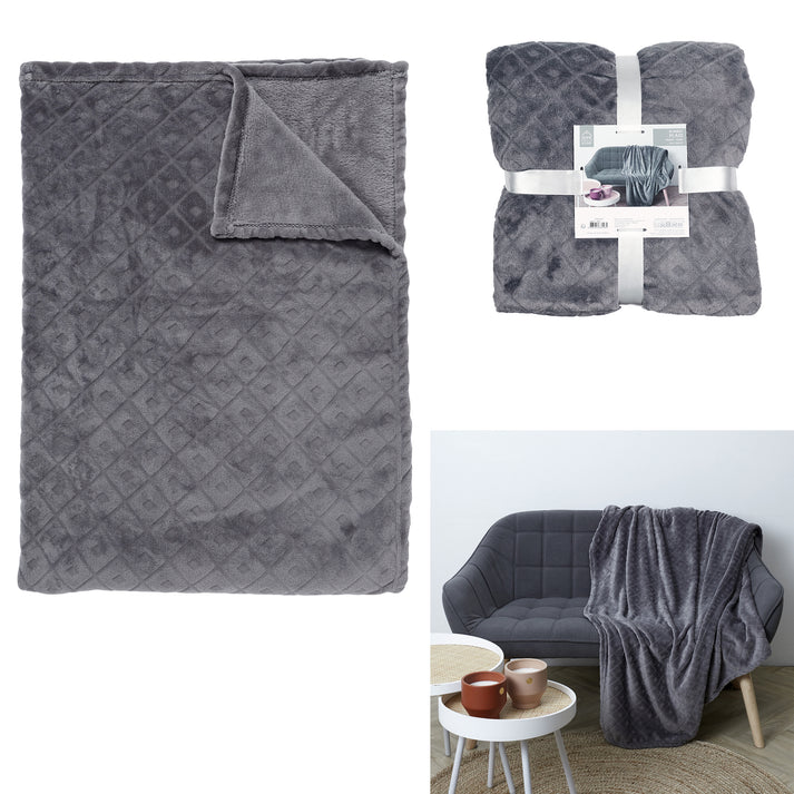 zenpur Plaid Embosse Gris 140X200Cm