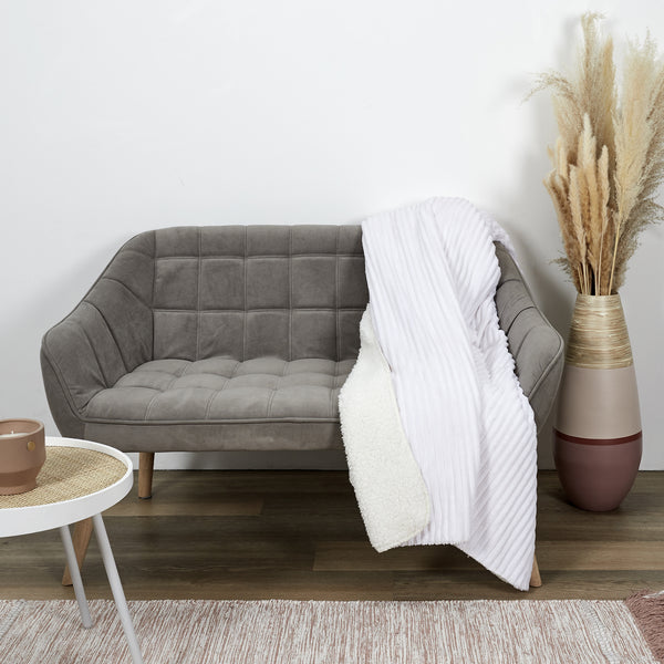 Zenpur Plaid En Flanelle Côtelé Et Sherpa Écru