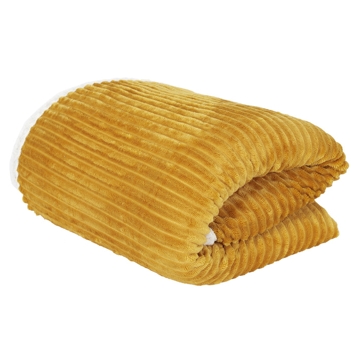 zenpur Plaid en Flanelle Côtelé et Sherpa Moutarde zenpur Plaid en Flanelle Côtelé et Sherpa Moutarde