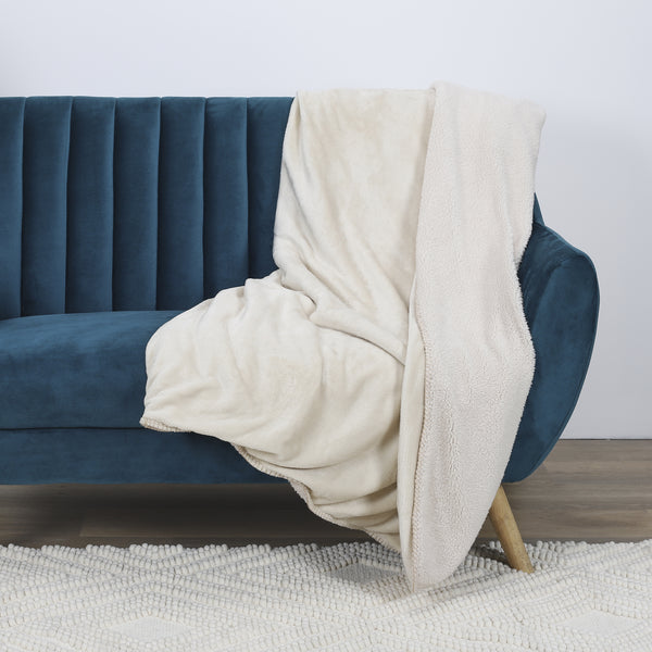 Zenpur Plaid En Flanelle Et Sherpa Beige