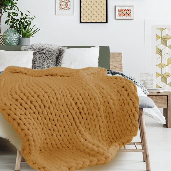Zenpur Plaid Grosse Maille Chunky Jaune