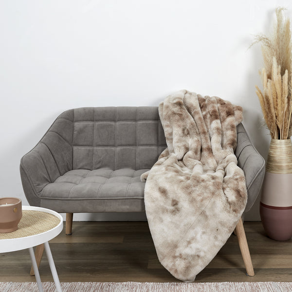 Zenpur Plaid Opulent En Imitation Fourrure Marron