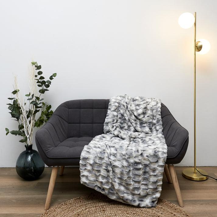 zenpur Plaid Opulent en Imitation Fourrure Ombre