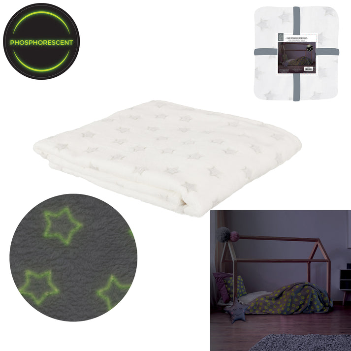 zenpur Plaid Phosphorescent Etoile Blanc 120X150Cm