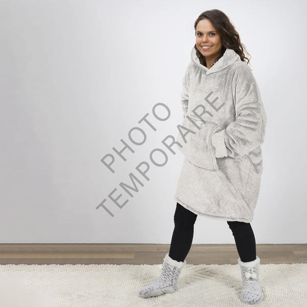 Zenpur Plaid Poncho Gris