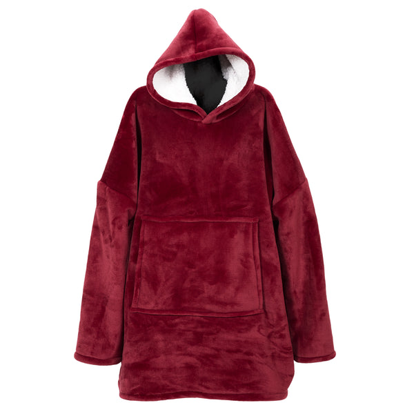 Zenpur Sweat A Capuche Interieur Sherpa Rouge