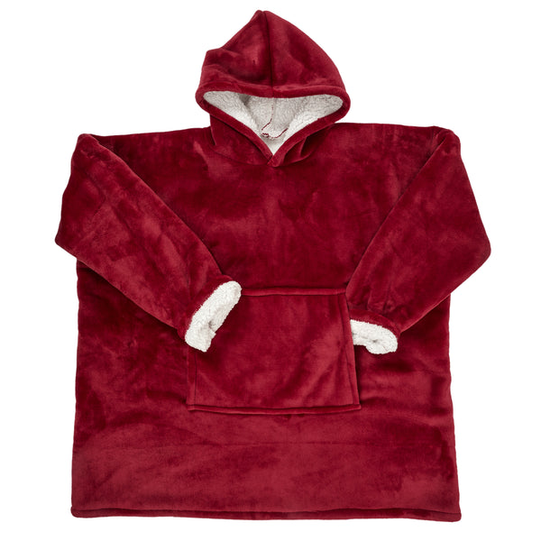 Zenpur Sweat A Capuche Interieur Sherpa Rouge